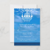 Eleganter Ocean Beach, Chandelier & Summer Wedding RSVP Karte (Rückseite)