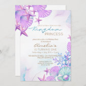 Eleganter Ocean Muscheln Strand 1. Geburtstag Einladung (Vorne/Hinten)