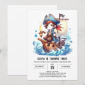 Eleganter Ocean Pirate Geburtstag Einladung (Vorne/Hinten)