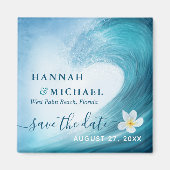 Eleganter Ocean Wave Beach Hochzeit Save the Date Magnet (Vorne)