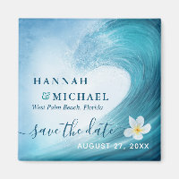 Eleganter Ocean Wave Beach Hochzeit Save the Date