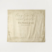 Eleganter Off-White Grunge Edge Hintergrund Wandteppich (Vorderseite (Horizontal))