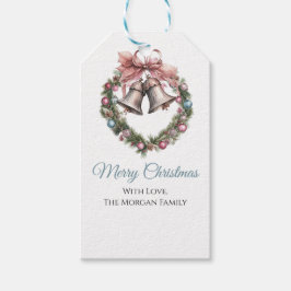 Eleganter Ökologisierungsknopf Bell & Pink Ribbon  Geschenkanhänger