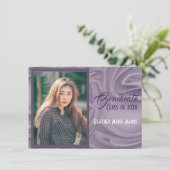 Eleganter Old Lavender Foto Abschluss Einladung (Stehend Vorderseite)