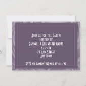 Eleganter Old Lavender Foto Abschluss Einladung (Rückseite)