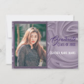 Eleganter Old Lavender Foto Abschluss Einladung (Vorderseite)