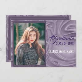 Eleganter Old Lavender Foto Abschluss Einladung