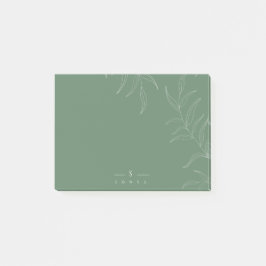 Eleganter Olive-Blatt einfache Monogramm-Post, es  Post-it Klebezettel