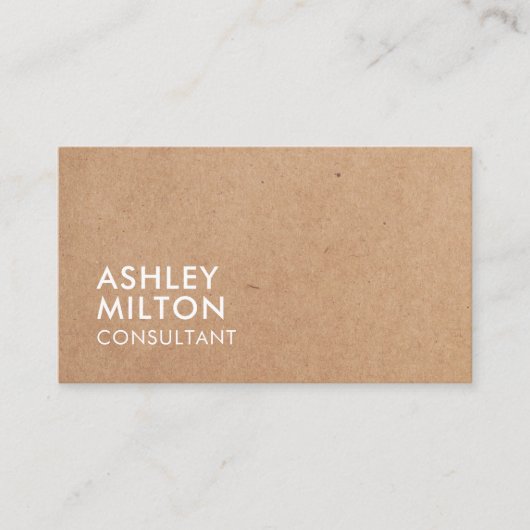 Eleganter Olive Green PRINTED Kraft Consultant Visitenkarte (Vorderseite)