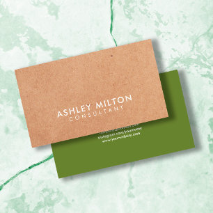 Eleganter Olive Green PRINTED Kraft Consultant Visitenkarte