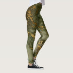 Eleganter Olive Green und Gold Marmor Leggings<br><div class="desc">Ein elegantes,  trendiges Muster aus olivgrünem Marmor mit goldenen Highlights.</div>