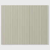 Eleganter Olive Green und White Thin Striped Geschenkpapier (Flach)