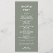 Eleganter Olive Green Wedding Flat Programm (Rückseite)