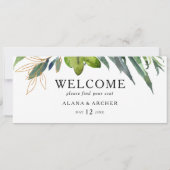 Eleganter Olive Greenerity Seating Chart Header (Rückseite)