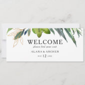 Eleganter Olive Greenerity Seating Chart Header (Vorderseite)
