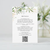 Eleganter Olivenbaum Details QR Code Begleitkarte (Stehend Vorderseite)