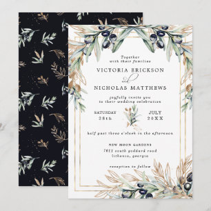 Eleganter Olivenhain   Boho-Botanische Einladung