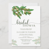 Eleganter Olivenzweig Braudusche Einladung (Vorderseite)