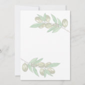 Eleganter Olivenzweig Braudusche Einladung (Rückseite)