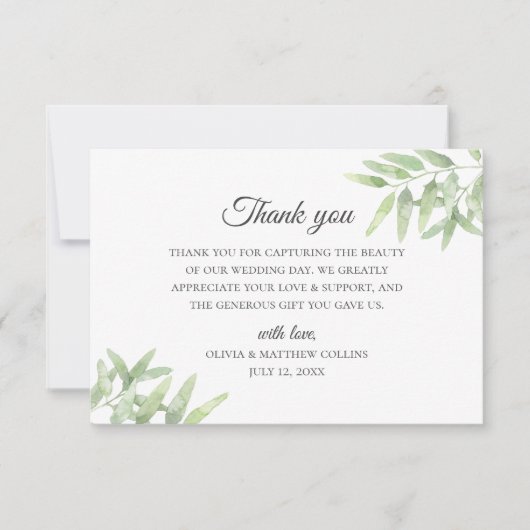 Eleganter Olivenzweig. Einfache Hochzeit Vielen Da Einladung (Vorderseite)