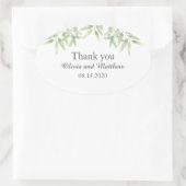 Eleganter Olivenzweig. Einfache Hochzeit Vielen Da Ovaler Aufkleber (Tasche)