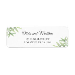Eleganter Olivenzweig. Einfache Hochzeitsadresse