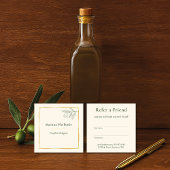 eleganter Olivenzweig Empfehlungskarte