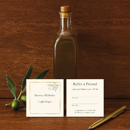 eleganter Olivenzweig Empfehlungskarte