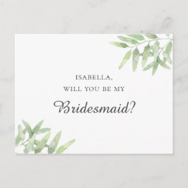 Eleganter Olivenzweig. Junggesellinnenabschiede Postkarte