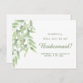 Eleganter Olivenzweig. Junggesellinnenabschiede Postkarte (Vorne/Hinten)