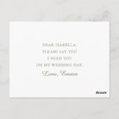 Eleganter Olivenzweig. Junggesellinnenabschiede Postkarte (Rückseite)