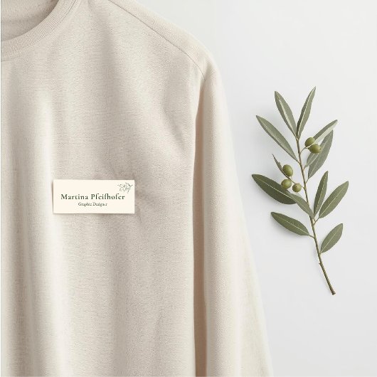 eleganter Olivenzweig Namensschild