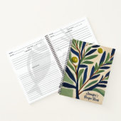Eleganter Olivenzweig Personalisiertes Rezeptbuch Notizblock (Innenseite)