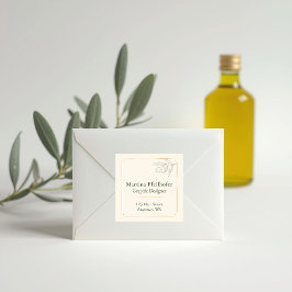 eleganter Olivenzweig Quadratischer Aufkleber