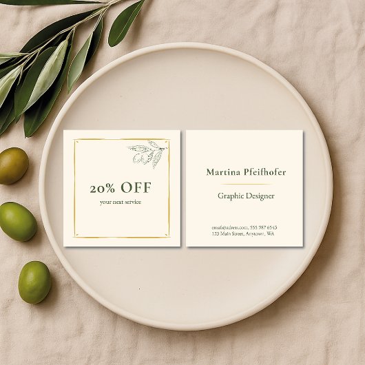 eleganter Olivenzweig Rabattkarte