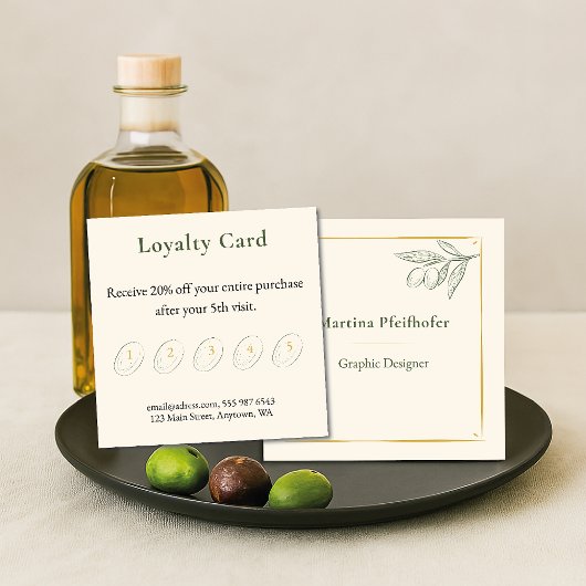 eleganter Olivenzweig Treuekarte