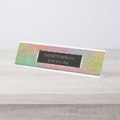 Eleganter Ombre Glitzer Frame Schreibtischnamensplakette (Vorderseite )