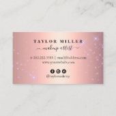 Eleganter ombre Glitzer Make-up & haar metallic Visitenkarte (Rückseite)