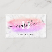 Eleganter ombre, lila Glitzer, Marmorschminke Visitenkarte (Vorderseite)