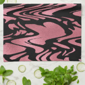 Eleganter Ombre Rose Gold Glitzer mit Monogram Geschirrtuch (Gefaltet)