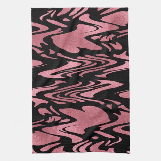 Eleganter Ombre Rose Gold Glitzer mit Monogram Geschirrtuch (Vertikal)