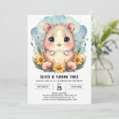 Eleganter Online Hamster Geburtstag Einladung (Stehend Vorderseite)