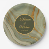 Eleganter Onyxstein mit Gold Pappteller (Vorderseite)