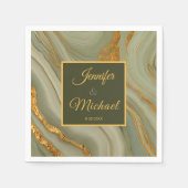 Eleganter Onyxstein mit Gold Serviette (Vorderseite)
