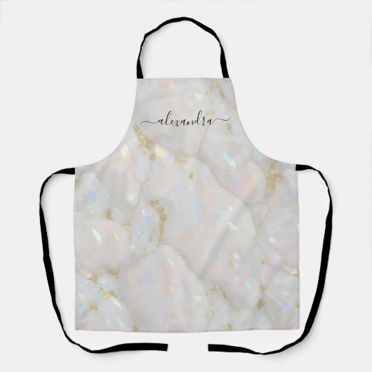 Eleganter Opal Gemstone Marmor Iridescent Schürze (Vorderseite)