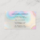 Eleganter Opal Gold Details Regenbogen Visitenkarte (Rückseite)