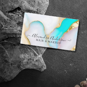Eleganter Opal Gold Glitzer Visitenkarte
