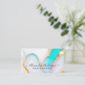 Eleganter Opal Gold Glitzer Visitenkarte (Stehend Vorderseite)