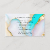 Eleganter Opal Gold Glitzer Visitenkarte (Rückseite)