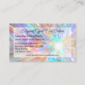 Eleganter Opal Holographic Crystal Pedicure Salon Visitenkarte (Vorderseite)